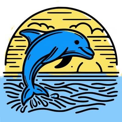 dolphin in a sunset