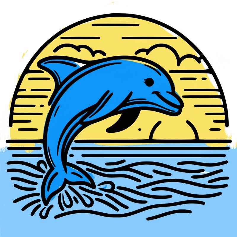 dolphin in a sunset