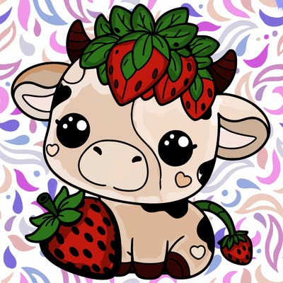 cute strawberry cow