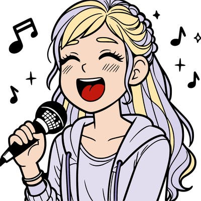 teenager girl singing