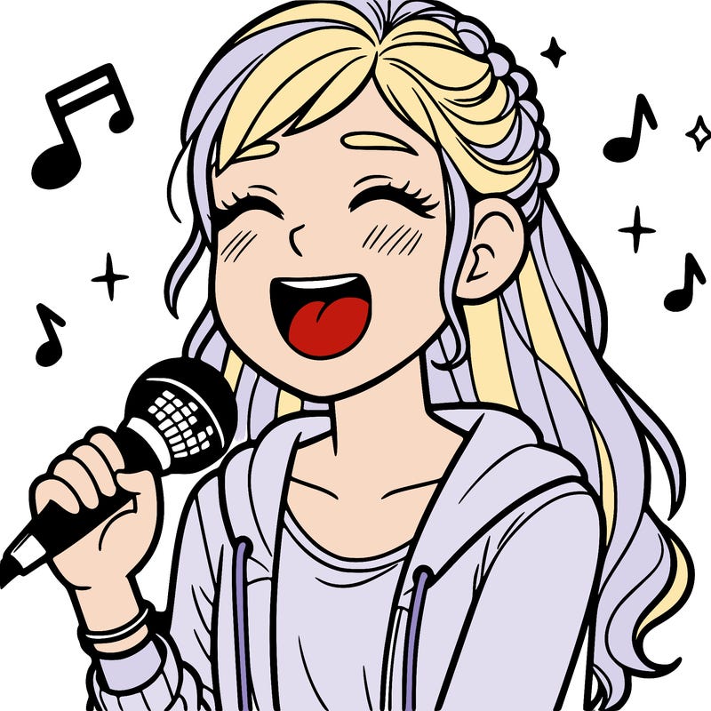teenager girl singing