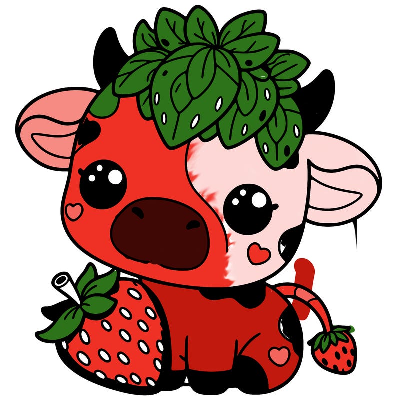 cute strawberry cow
