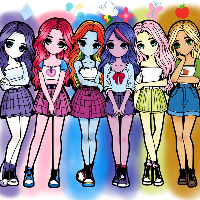 a group of girls realistic