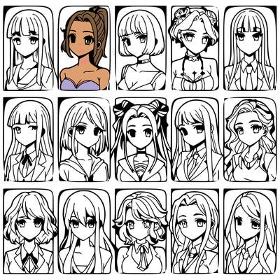 girls that look diffrent anime