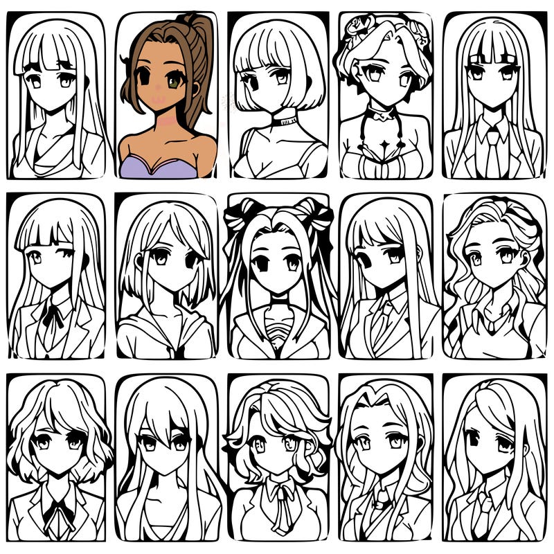 girls that look diffrent anime