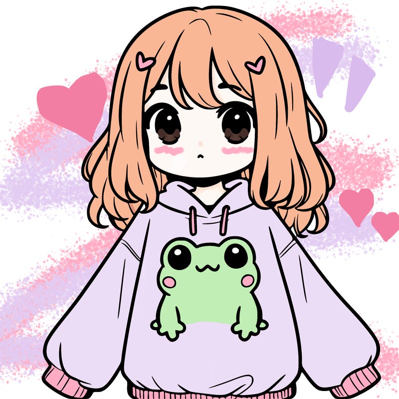 girl wearing frogging sweatshirt