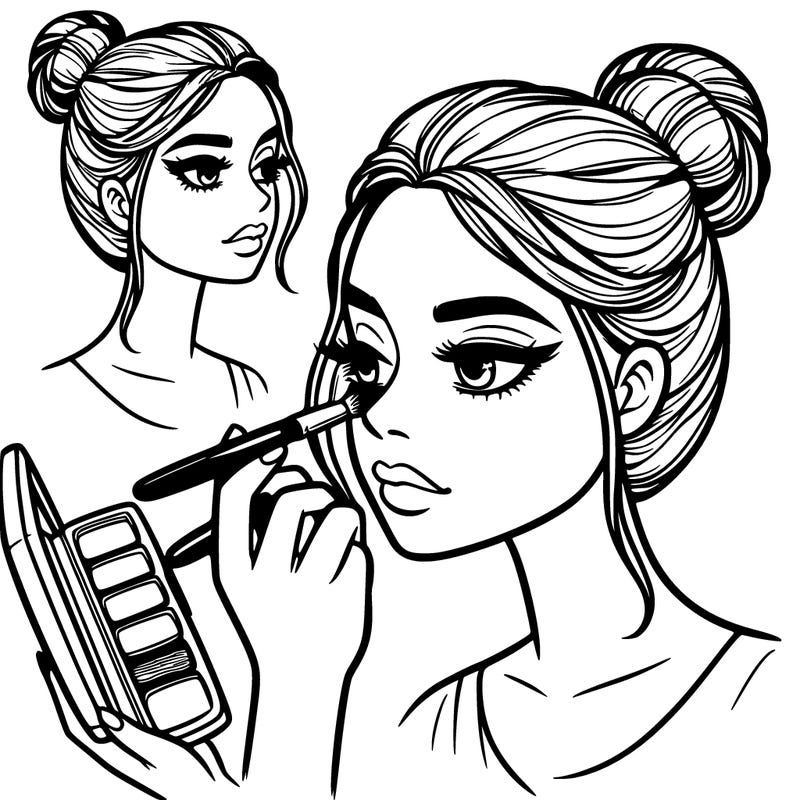 a realistic girl doing makeup
