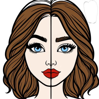 realistic girl split half