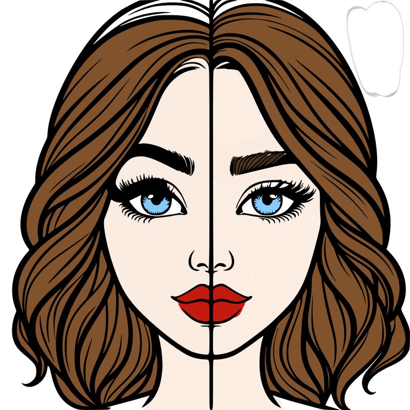 realistic girl split half