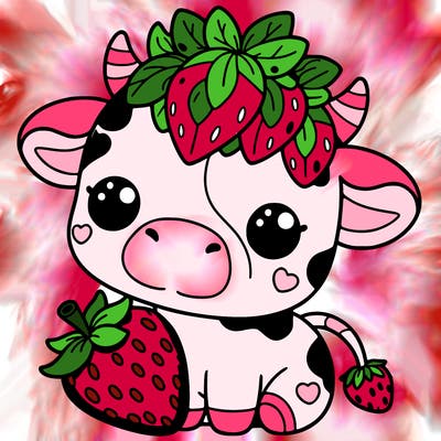 cute strawberry cow