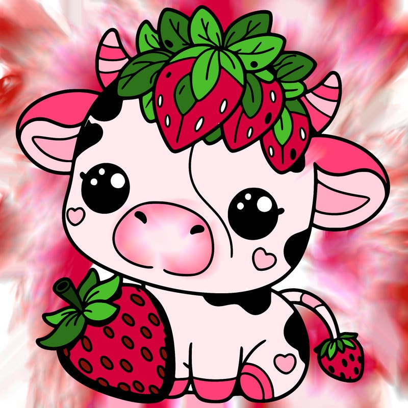 cute strawberry cow