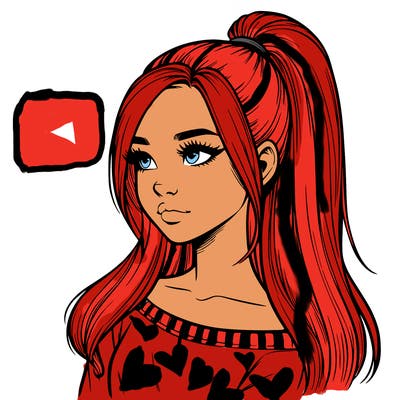 realistic girl with a high ponytail