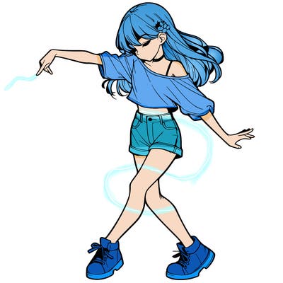 realistic girl danceing