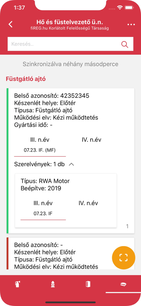Digital fire door inspection log and maintenance history in the fiREG app