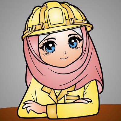 a muslim woman with a veil who is a engineer