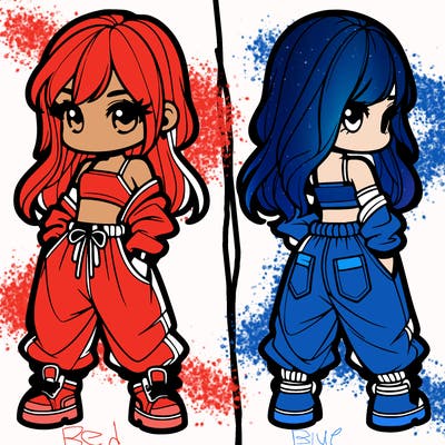 girl in crop top and baggy pants