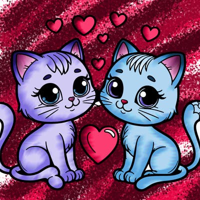 cats in love
