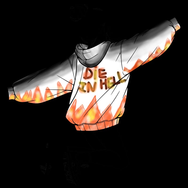 realistic girl jumping with a bun and oversized sweatshirt