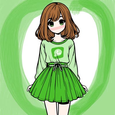 realistic girl with a skirt on