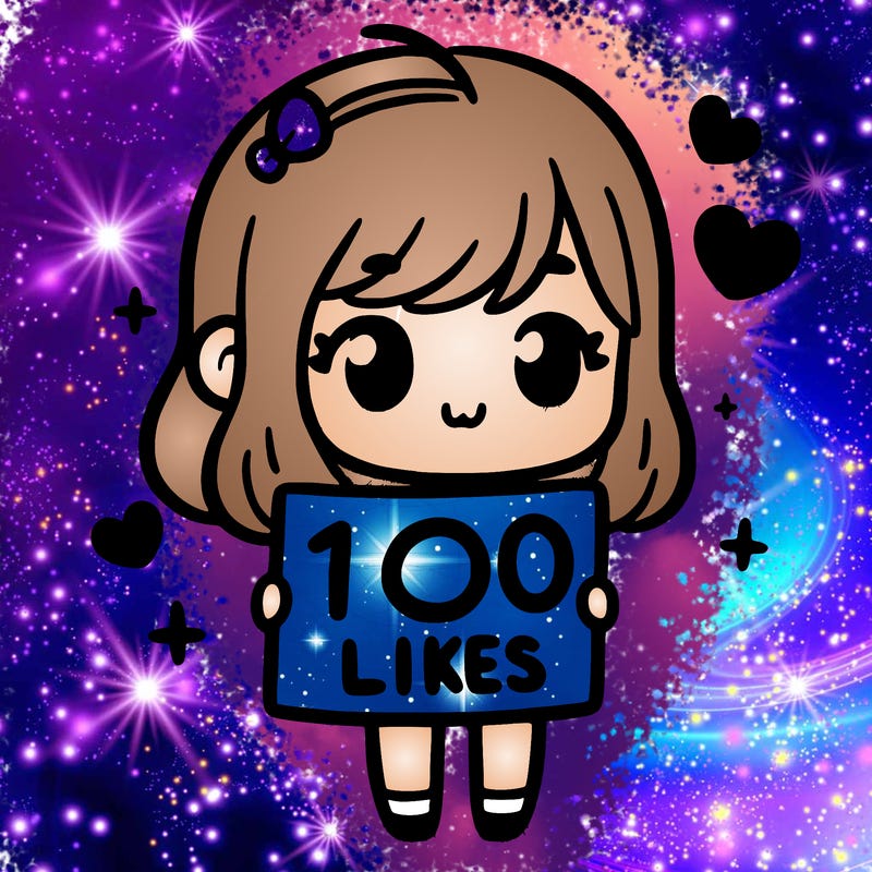 cute girl holding up a sign that says 100 likes