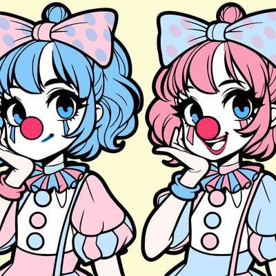 clown girl anim