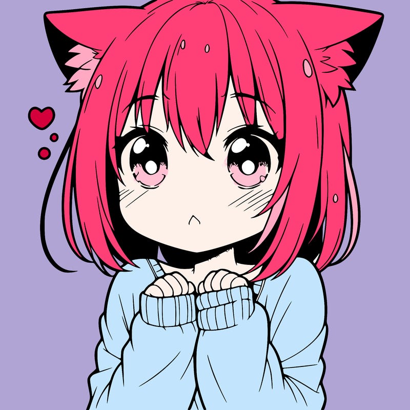 shy anime catgirl