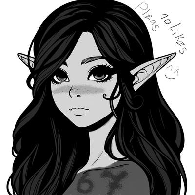 elf girl realistic dark fantasy