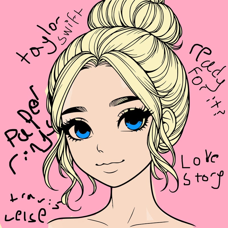 realistic pretty girl with hair in bun