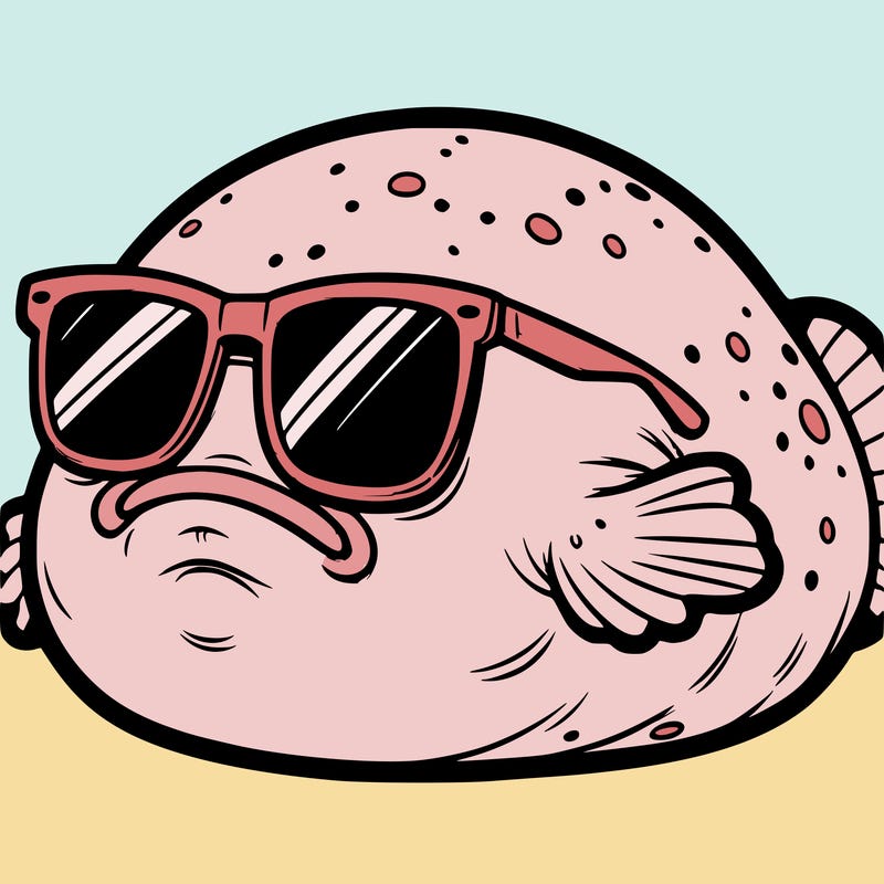 blobfish with sunglasses