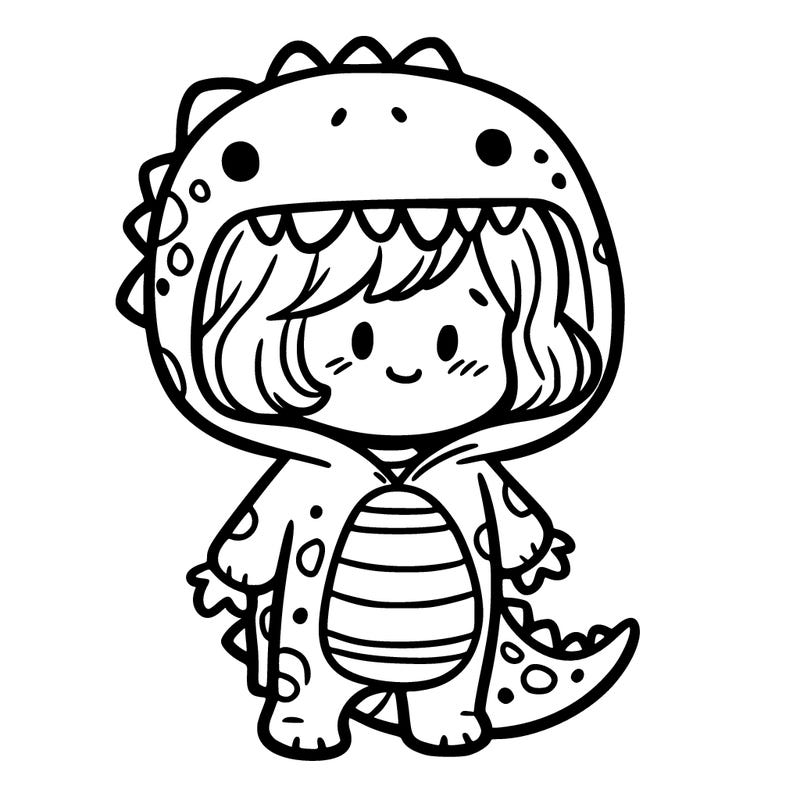 girl in dino costume