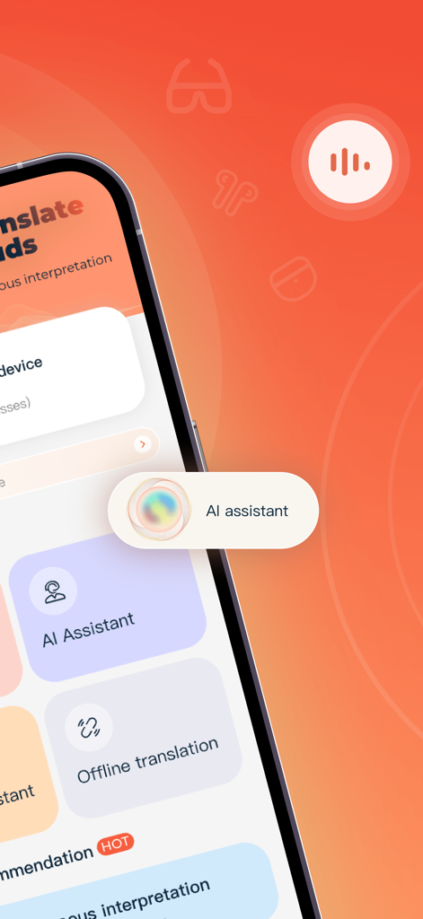 AICOOL Market - Interfaz de la aplicación AICOOL Market con asistente de IA y herramientas de traducción
