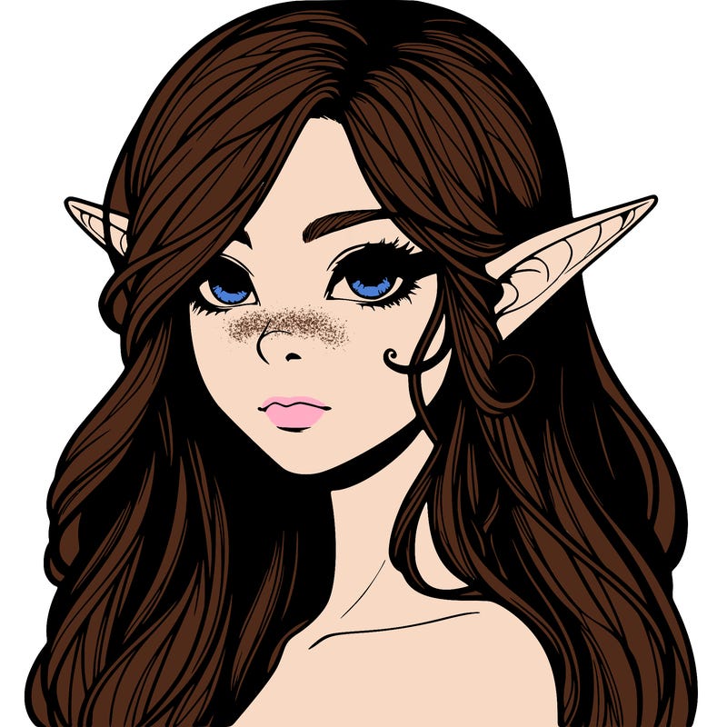 elf girl realistic dark fantasy