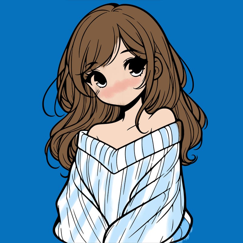 shy pretty girl wearing a sweater that is falling off one shoulder portrait