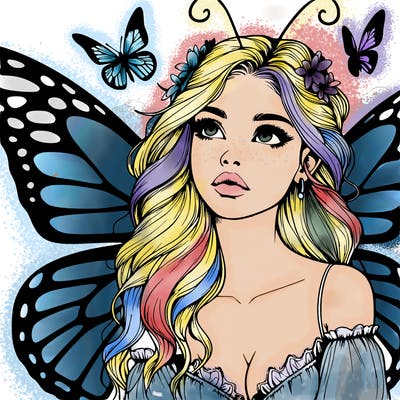 butterfly fairy realistic girl