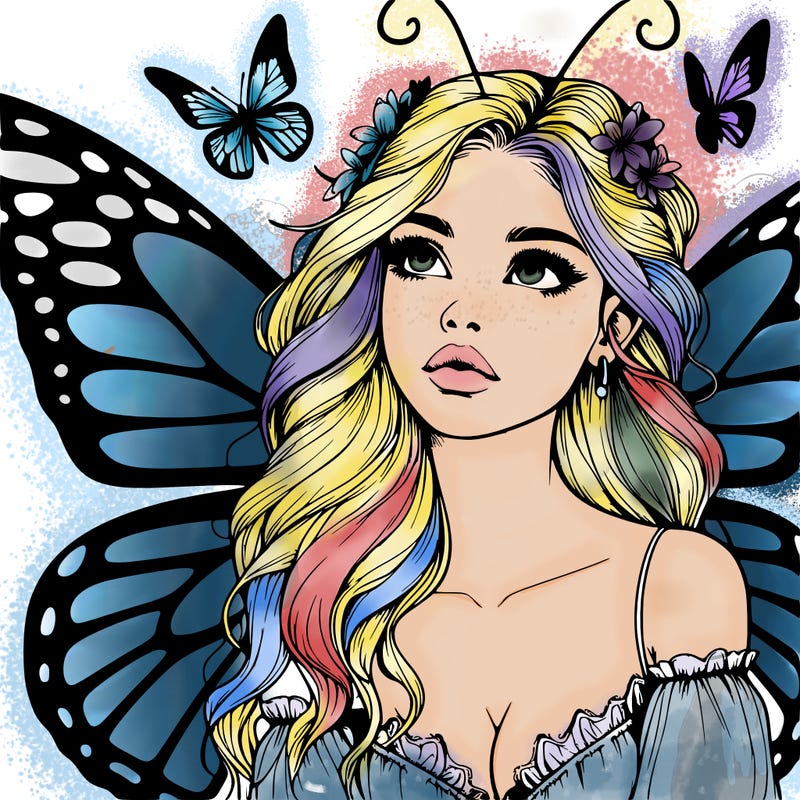 butterfly fairy realistic girl
