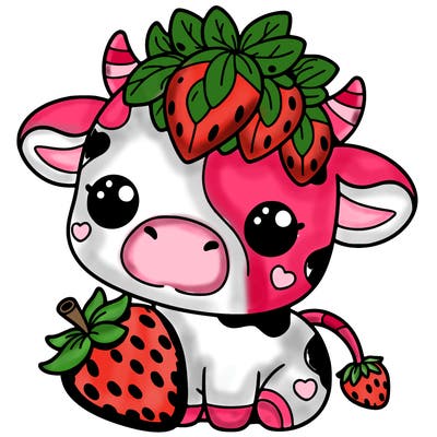 cute strawberry cow