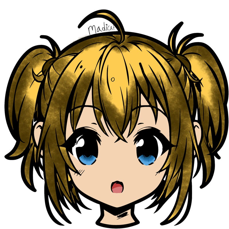 head of a cute anime girl