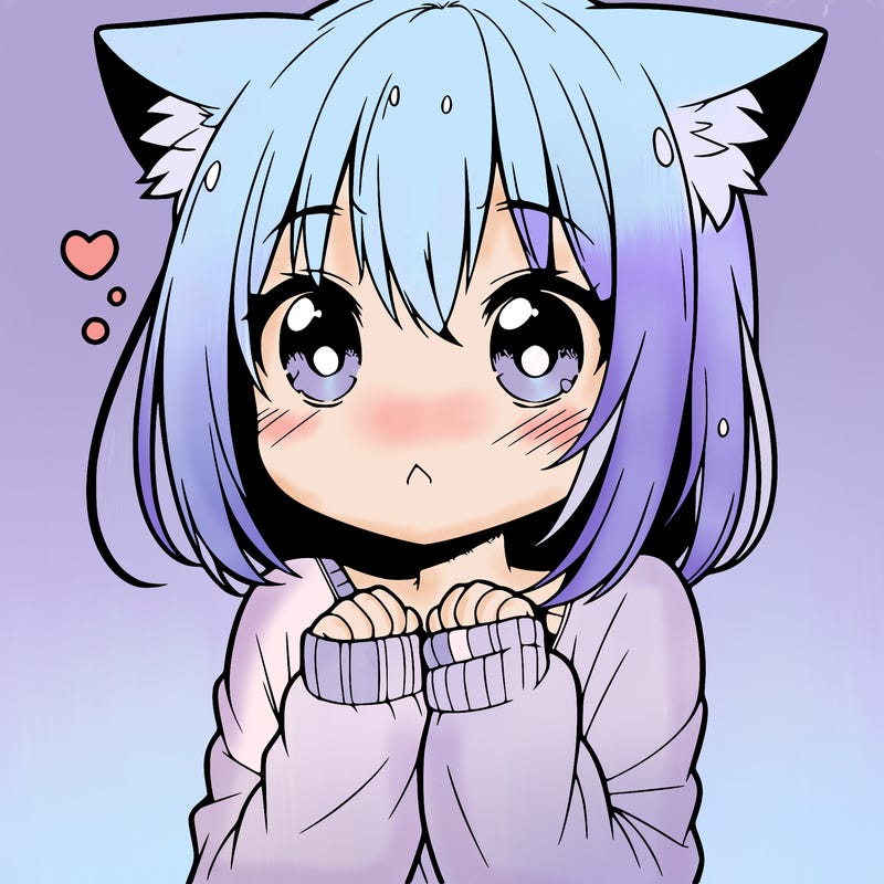 shy anime catgirl