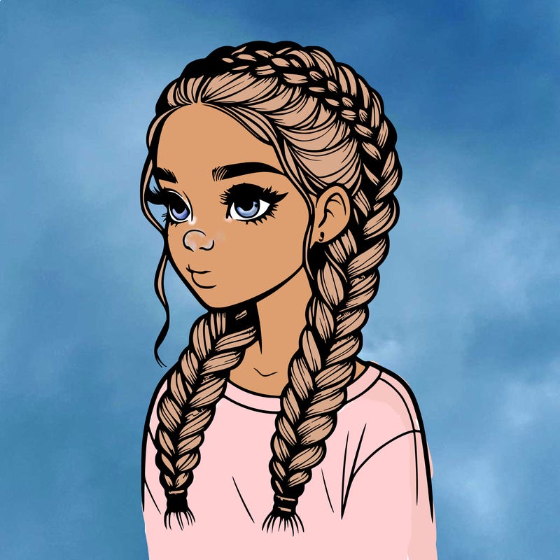 realistic girl with braids