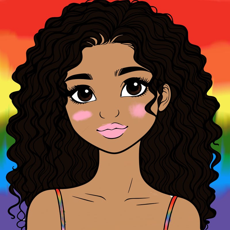 realistic girl with curly hair