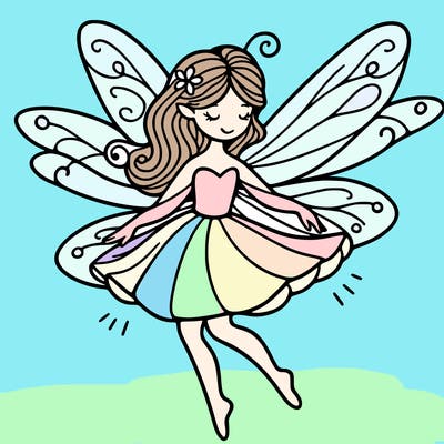 create a fairy with wings flying