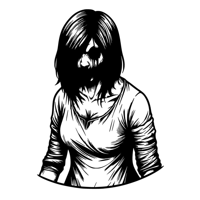 creepy realistic female horror character