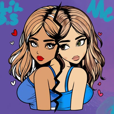 realistic girl split