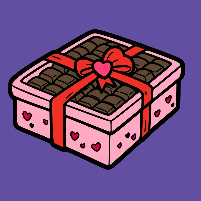 a box of chocolate for valentines day
