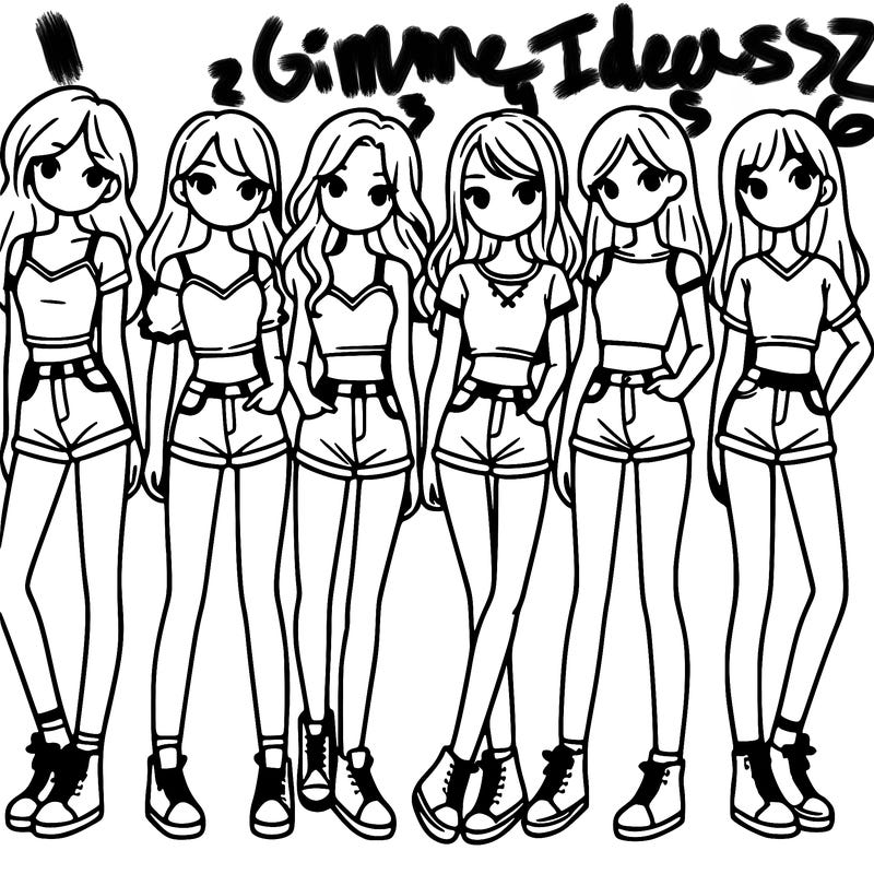 a group of girls wearing crop tops and shorts