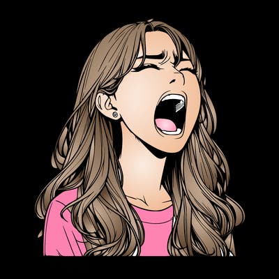 screaming realistic, girl