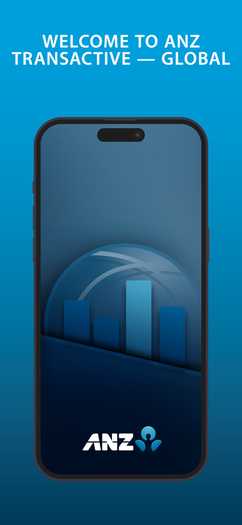ANZ Transactive - Global - Welcome screen for the ANZ Transactive Global corporate banking mobile app