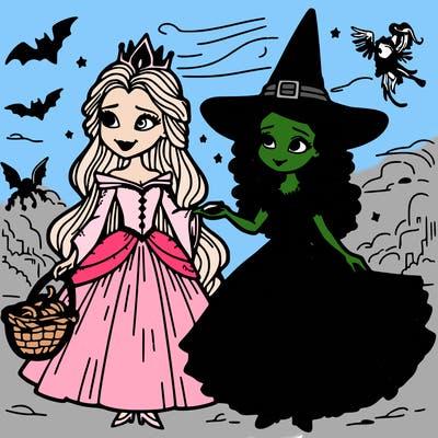 the new movie wicked with a witch and princess