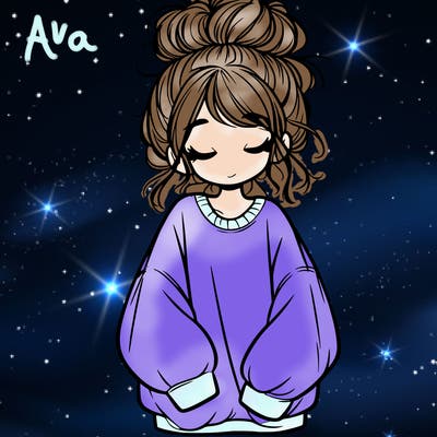 girl with baggy sweatshirt and messy bun