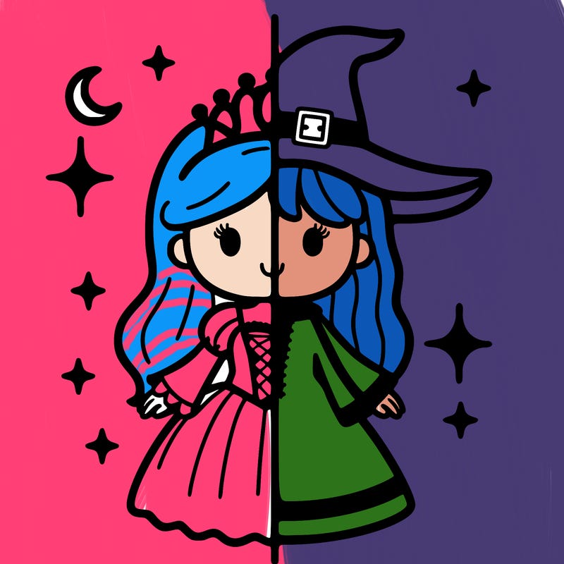 split princess and witch